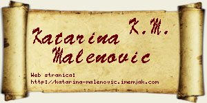 Katarina Malenović vizit kartica